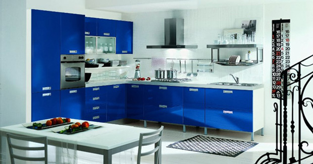 رنگ آبی تیره برای رنگ آشپزخانه مدرن